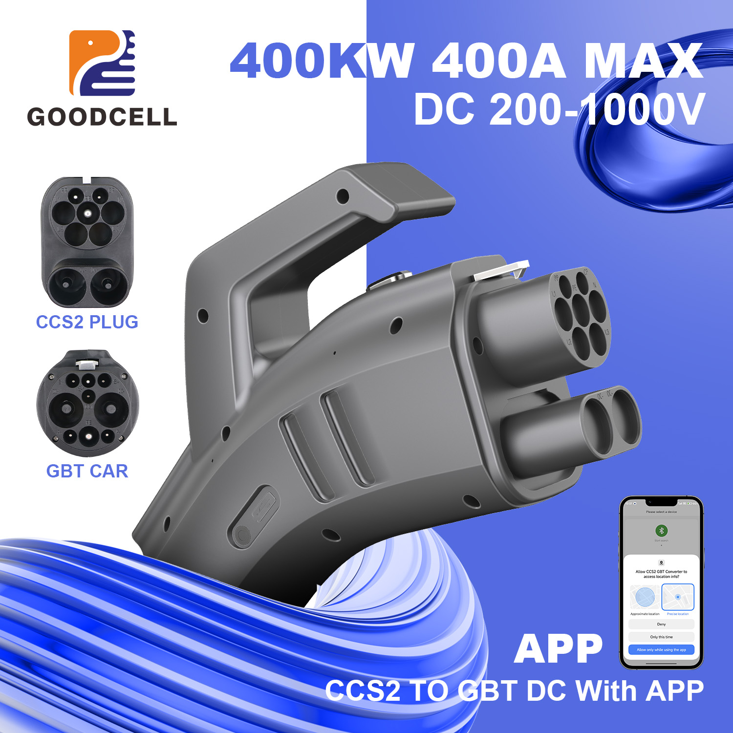 Gb/T To Ccs2 200A Fast Charging Adapter - อะแดปเตอร์ชาร์จรถยนต์ไฟฟ้า GOODCELL CCS2 เป็น GB/T ชาร์จเร็วพิเศษ