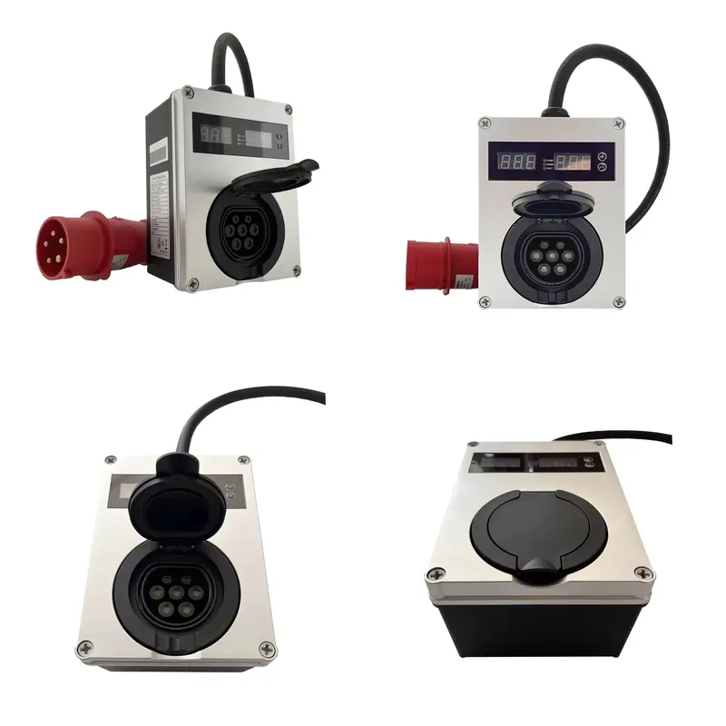 Portable Ev Charger 32A Type 2 Cee Plug - เครื่องชาร์จรถยนต์ไฟฟ้าแบบติดผนังขนาดเล็ก 16A 32A ควบคุมผ่านแอปพลิเคชัน สำหรับใช้ในบ้าน แบบพกพา