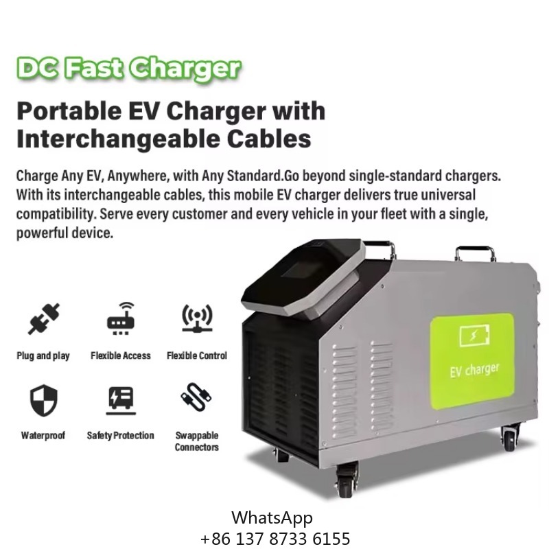 Portable Dc Fast Charger 20Kw Ccs2 - เครื่องชาร์จรถยนต์ไฟฟ้าแบบพกพาสำหรับใช้ในบ้าน 7kW 20kW 30kW 40kW CCS2