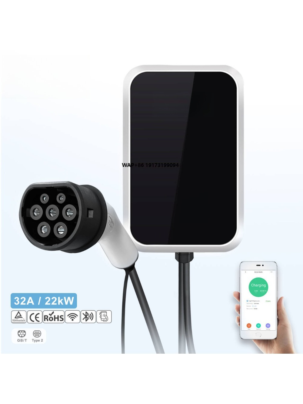 สถานีชาร์จรถยนต์ไฟฟ้า AC 22kW  - 22Kw Wallbox Type 2 Ocpp Rfid บทวิจารณ์และราคา