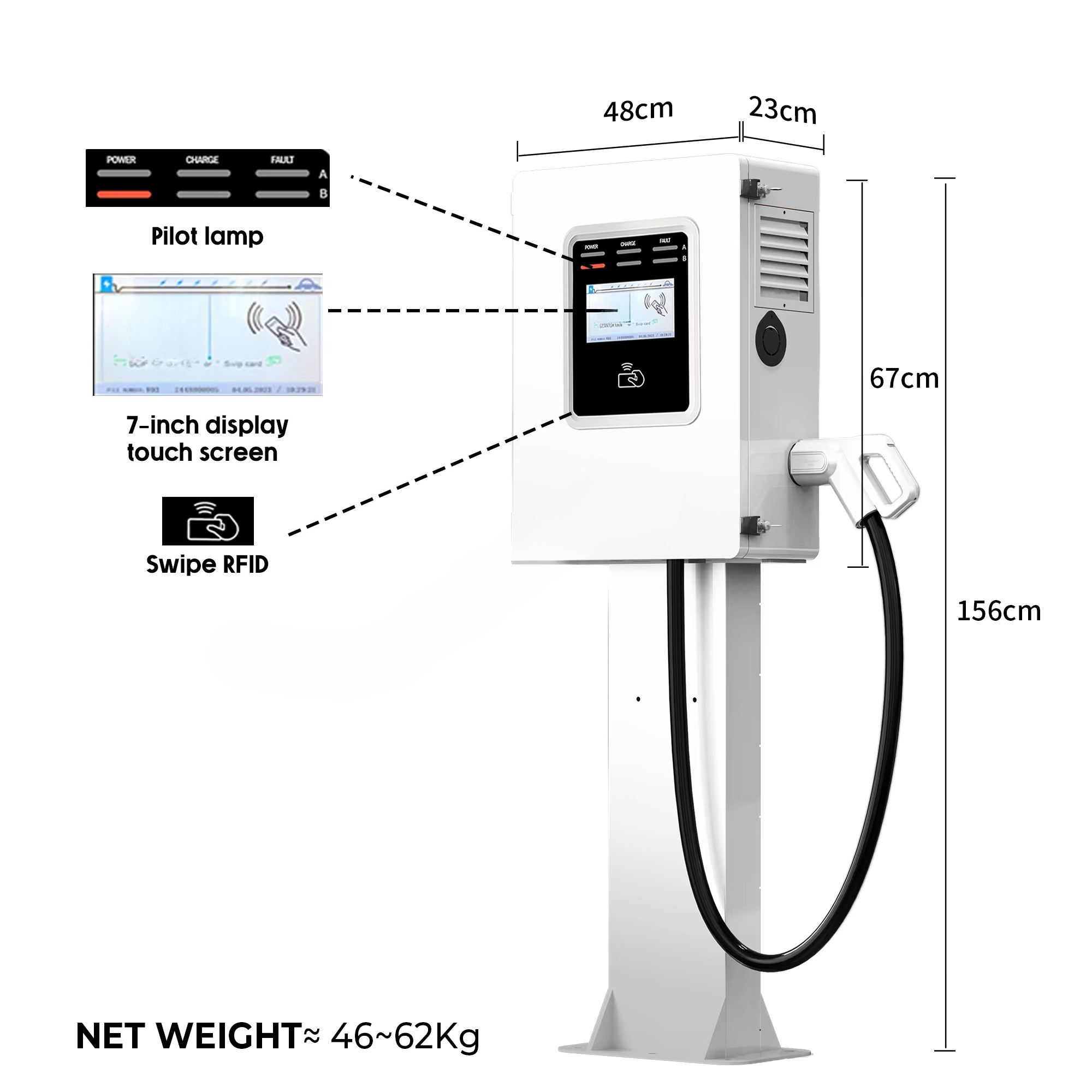 สถานีชาร์จรถยนต์ไฟฟ้าแบบเร็ว C - Dc Fast Charger 30Kw Wallbox Commercial บทวิจารณ์และราคา