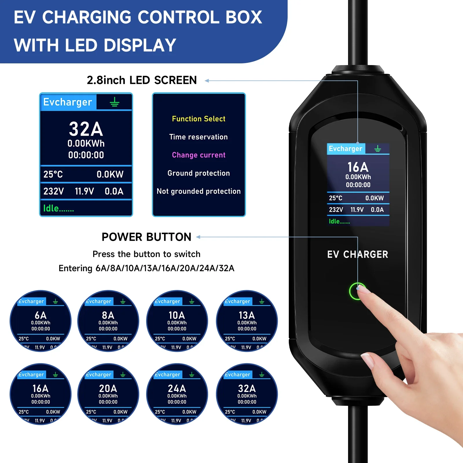 เครื่องชาร์จรถยนต์ไฟฟ้า Puppyf - Portable Ev Charger 32A Type 2 Cee Plug บทวิจารณ์และราคา