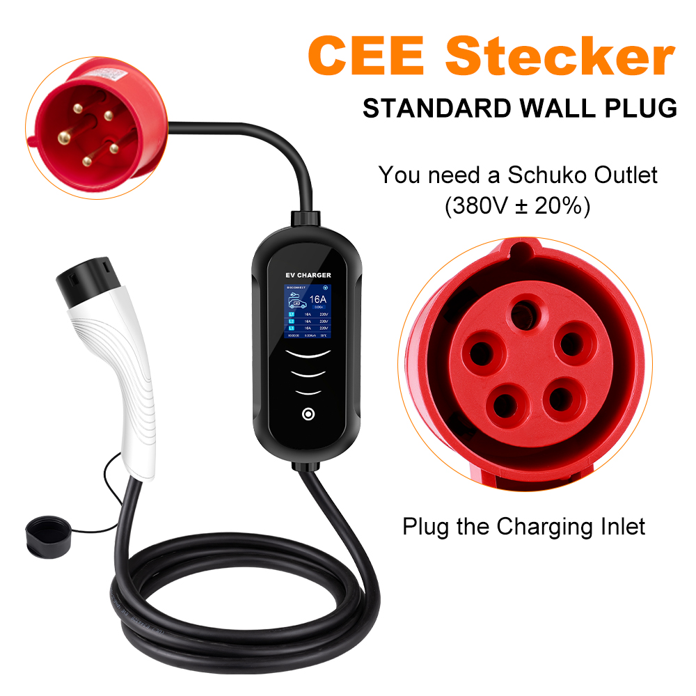 16A 11KW ipengen ที่ชาร์จแบบพก - Portable Ev Charger 32A Type 2 Cee Plug บทวิจารณ์และราคา