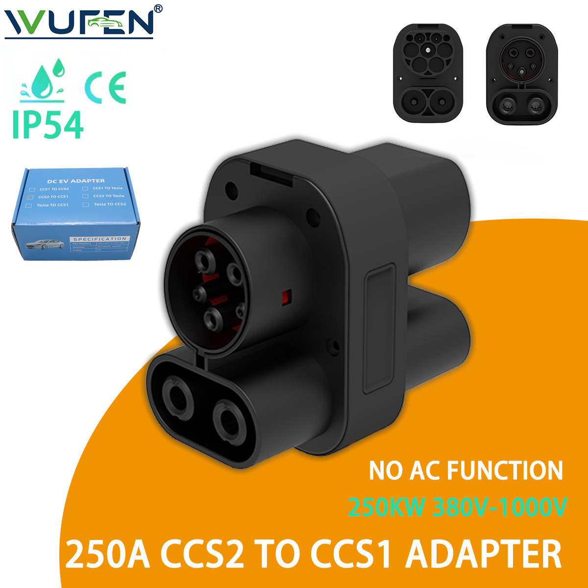 อะแดปเตอร์ WUFEN 250KW CCS2 เป - Ccs2 To Ccs1 Fast Charge Adapter 250Kw บทวิจารณ์และราคา