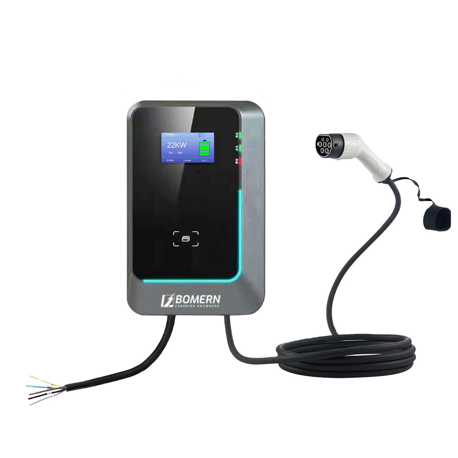 สถานีชาร์จรถยนต์ไฟฟ้าแบบติดผนั - 22Kw Wallbox Type 2 Ocpp Rfid บทวิจารณ์และราคา